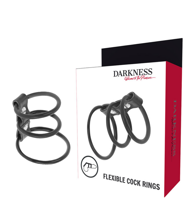 DARKNESS - SET OF 3 FLEXIBLE PENIS RINGS