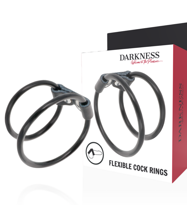 DARKNESS - DOUBLE FLEXIBLE PENIS RING