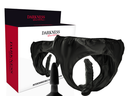 DARKNESS - PANTIES WITH PLUG AND INTERCHANGEABLE DILDO
