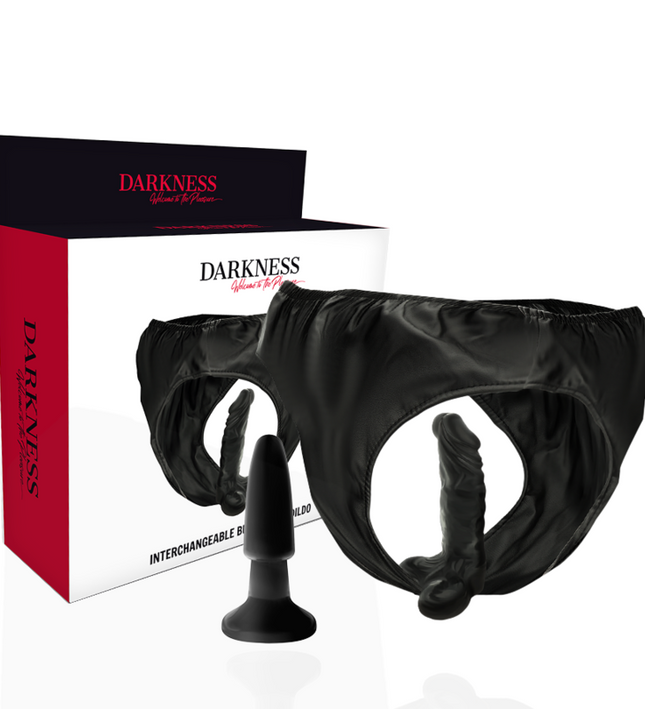 DARKNESS - PANTIES WITH PLUG AND INTERCHANGEABLE DILDO