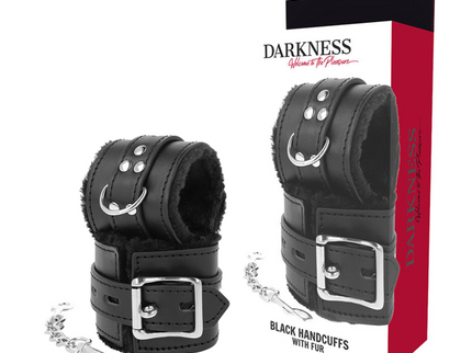 DARKNESS - BLACK LINED BDSM HANDCUFFS