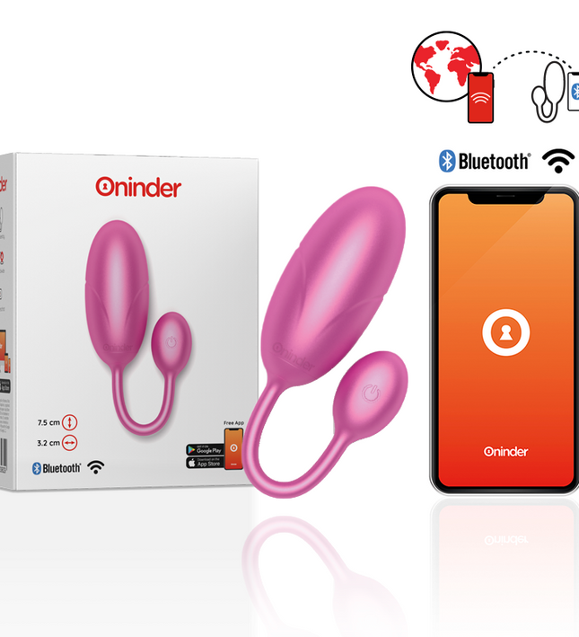 ONINDER - TOKYO VIBRATING EGG PINK 7.5 X 3.2 CM FREE APP