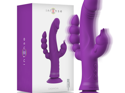 INTENSE - CASANOVA RABBIT SILICONE VIBRATOR TRIPLE MOTOR PURPLE