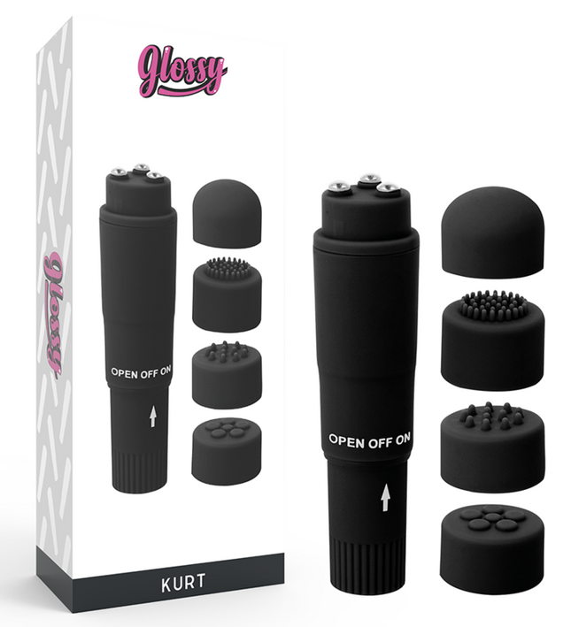 GLOSSY - KURT POCKET MASSAGER BLACK