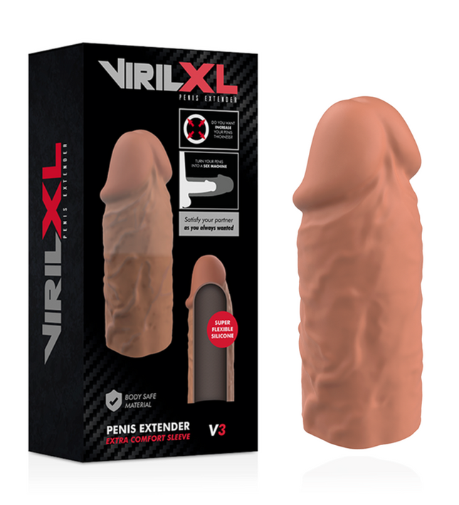 VIRILXL - LIQUID SILICONE V3 BROWN PENIS EXTENSION