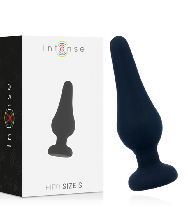 INTENSE - ANAL PLUG PIPO S BLACK SILICONE 9.8 CM