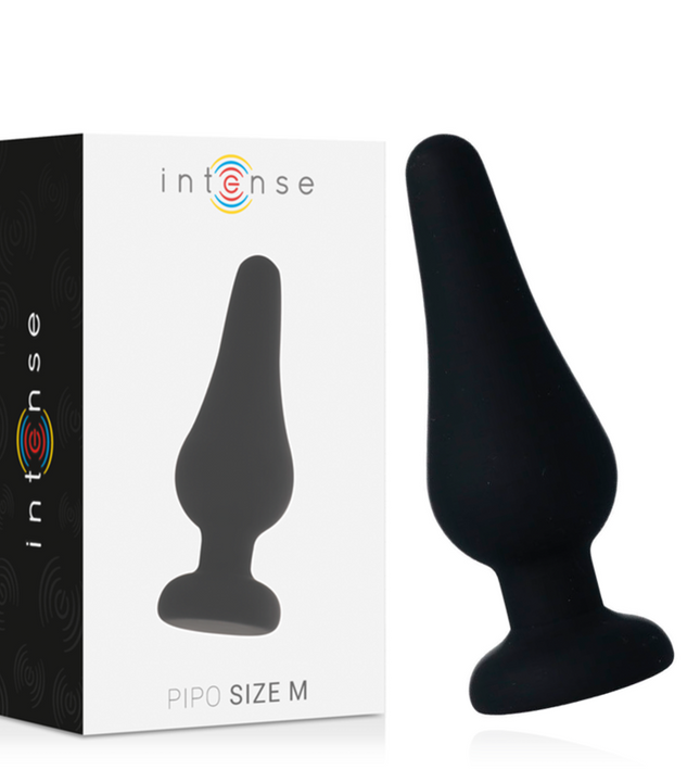 INTENSE - ANAL PLUG PIPO M BLACK SILICONE 11 CM