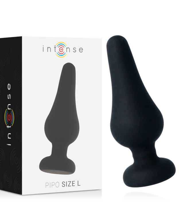 INTENSE - ANAL PLUG PIPO L BLACK SILICONE 13 CM