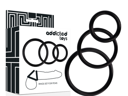 ADDICTED TOYS - RINGS SET FOR PENIS BLACK