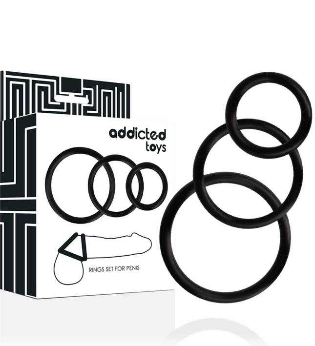 ADDICTED TOYS - RINGS SET FOR PENIS BLACK