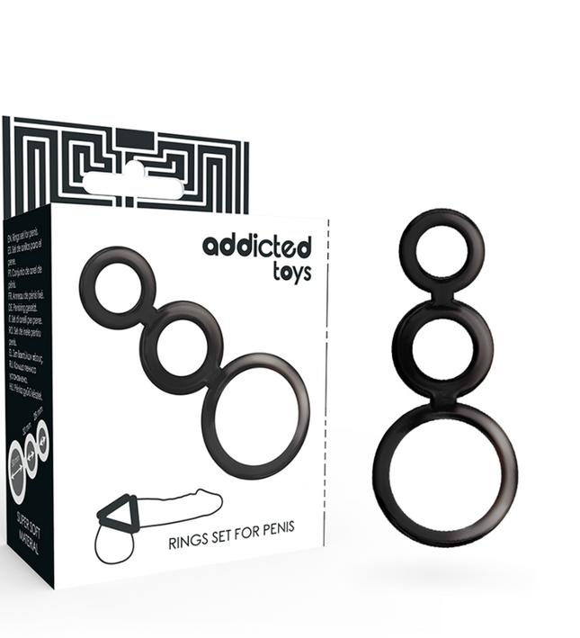 ADDICTED TOYS - RINGS SET FOR PENIS - SMOKED