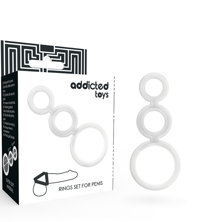 ADDICTED TOYS - RINGS SET FOR PENIS TRANSPARENT