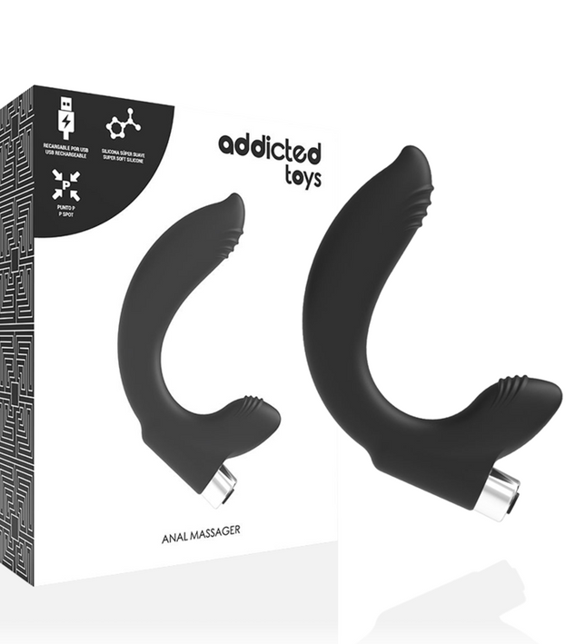 ADDICTED TOYS - PROSTATIC VIBRATOR RECHARGEABLE MODEL 7 - BLACK