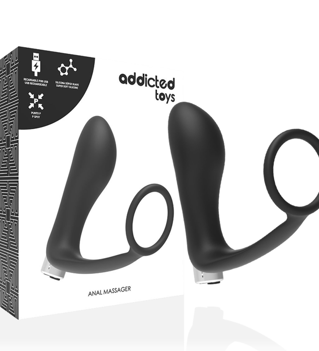ADDICTED TOYS - PROSTATIC VIBRATOR RECHARGEABLE MODEL 1 - BLACK