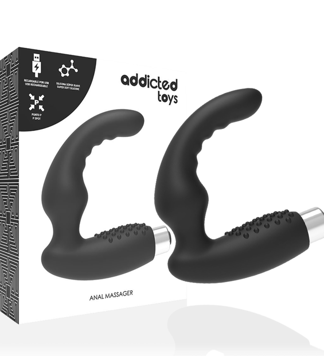 ADDICTED TOYS - PROSTATIC VIBRATOR RECHARGEABLE MODEL 2 - BLACK