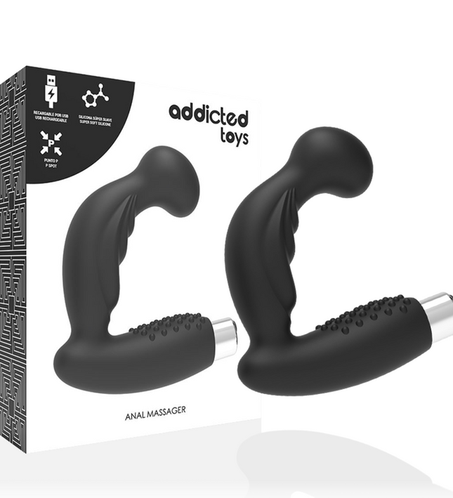 ADDICTED TOYS - PROSTATIC VIBRATOR RECHARGEABLE MODEL 3 - BLACK