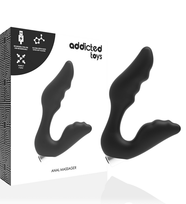 ADDICTED TOYS - PROSTATIC VIBRATOR RECHARGEABLE MODEL 6 - BLACK