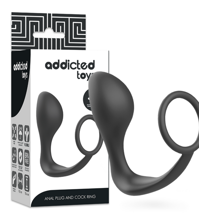 ADDICTED TOYS - ANAL PLUG WITH BLACK SILICONE RING