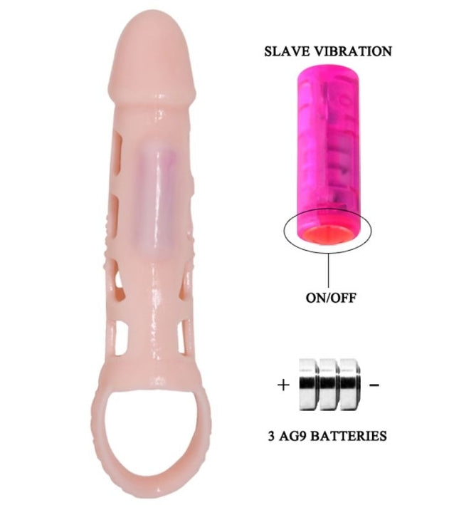 PRETTY LOVE - HARRISON PENIS EXTENDER COVER WITH VIBRATION AND STRAP 13.5 CM