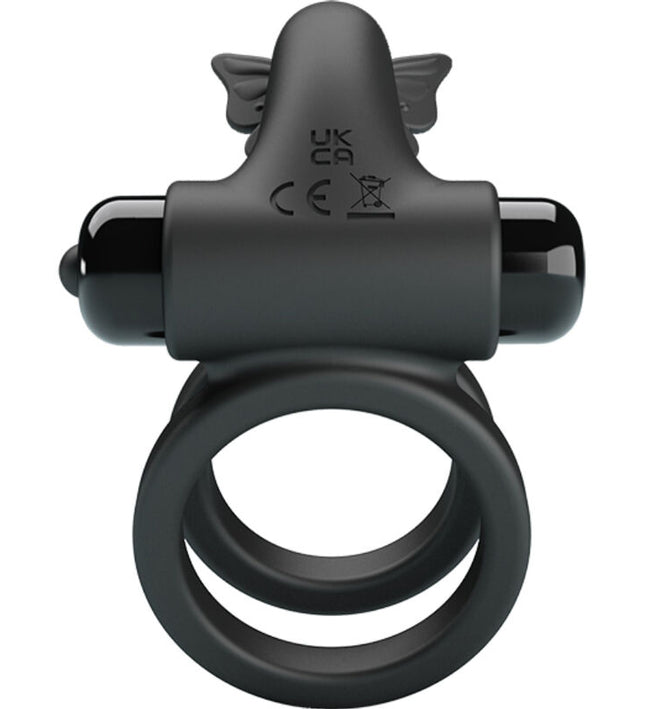 PRETTY LOVE - DOUBLE VIBRATING RING WITH BLACK STIMULATOR