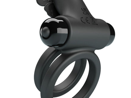 PRETTY LOVE - DOUBLE VIBRATING RING WITH BLACK STIMULATOR