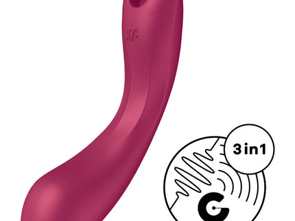 SATISFYER - CURVE TRINITY 1 AIR PULSE VIBRATION RED