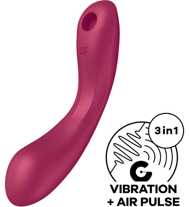 SATISFYER - CURVE TRINITY 1 AIR PULSE VIBRATION RED