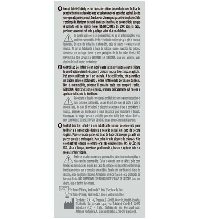 CONTROL - INFINITY SILICONE BASED LUBRICANT 75 ML