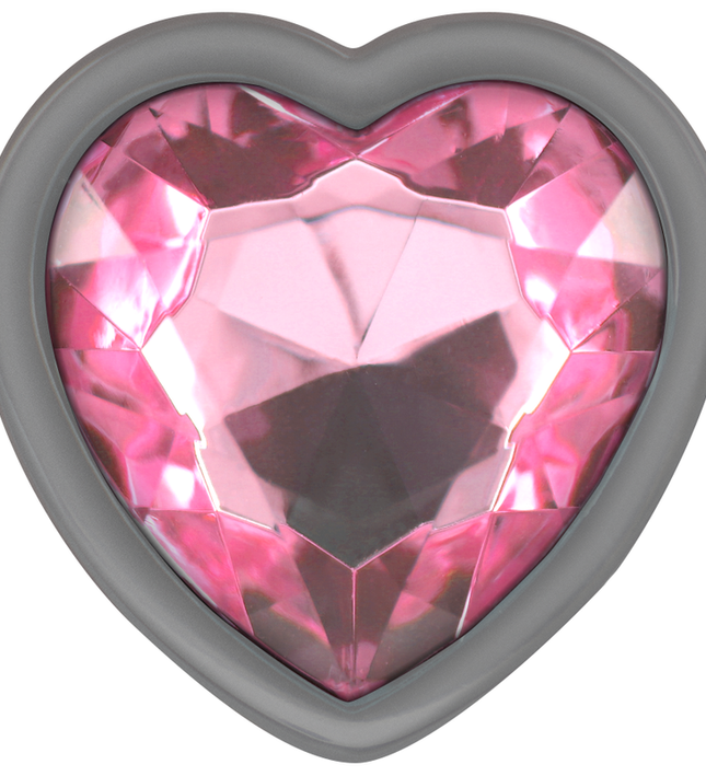 INTENSE - ALUMINUM METAL ANAL PLUG PINK HEART SIZE S