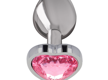 INTENSE - ALUMINUM METAL ANAL PLUG PINK HEART SIZE L