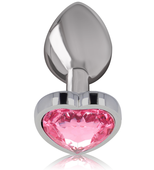 INTENSE - ALUMINUM METAL ANAL PLUG PINK HEART SIZE L