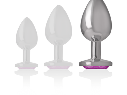 INTENSE - ALUMINUM METAL ANAL PLUG PINK HEART SIZE L