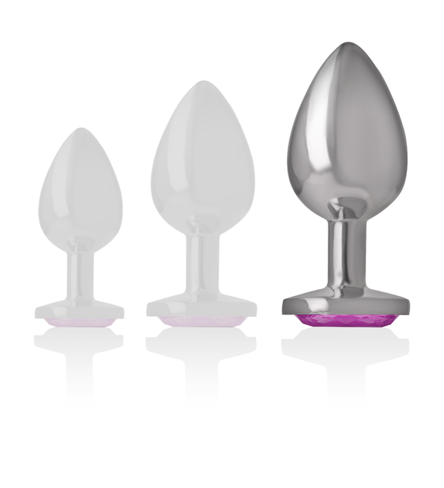 INTENSE - ALUMINUM METAL ANAL PLUG PINK HEART SIZE L