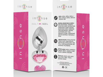 INTENSE - ALUMINUM METAL ANAL PLUG PINK HEART SIZE L