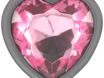 INTENSE - ALUMINUM METAL ANAL PLUG PINK HEART SIZE L