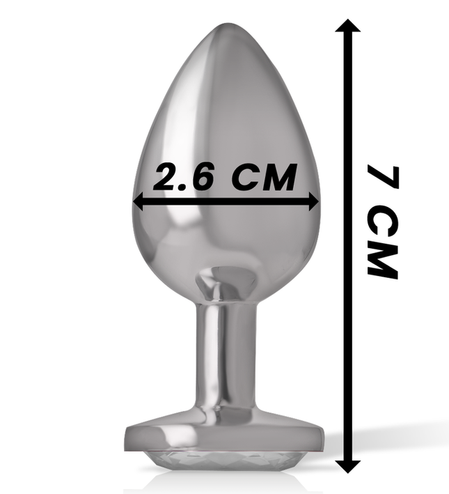 INTENSE - WHITE HEART ALUMINUM METAL ANAL PLUG SIZE S