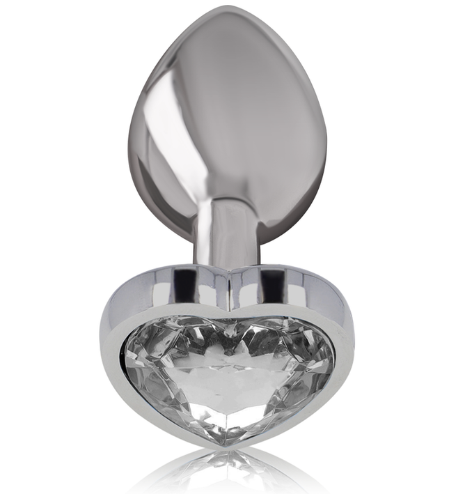 INTENSE - WHITE HEART ALUMINUM METAL ANAL PLUG SIZE S