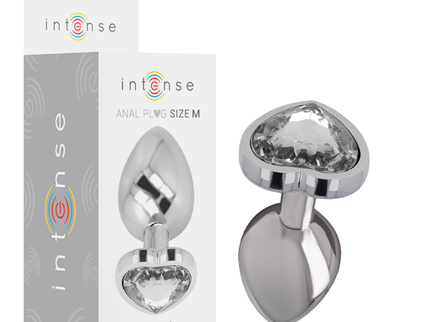 INTENSE - ALUMINUM METAL ANAL PLUG WHITE HEART SIZE M