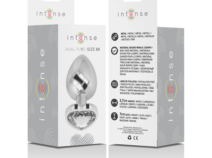 INTENSE - ALUMINUM METAL ANAL PLUG WHITE HEART SIZE M