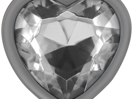 INTENSE - ALUMINUM METAL ANAL PLUG WHITE HEART SIZE M