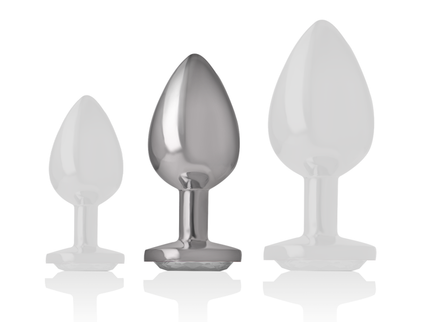 INTENSE - ALUMINUM METAL ANAL PLUG WHITE HEART SIZE M