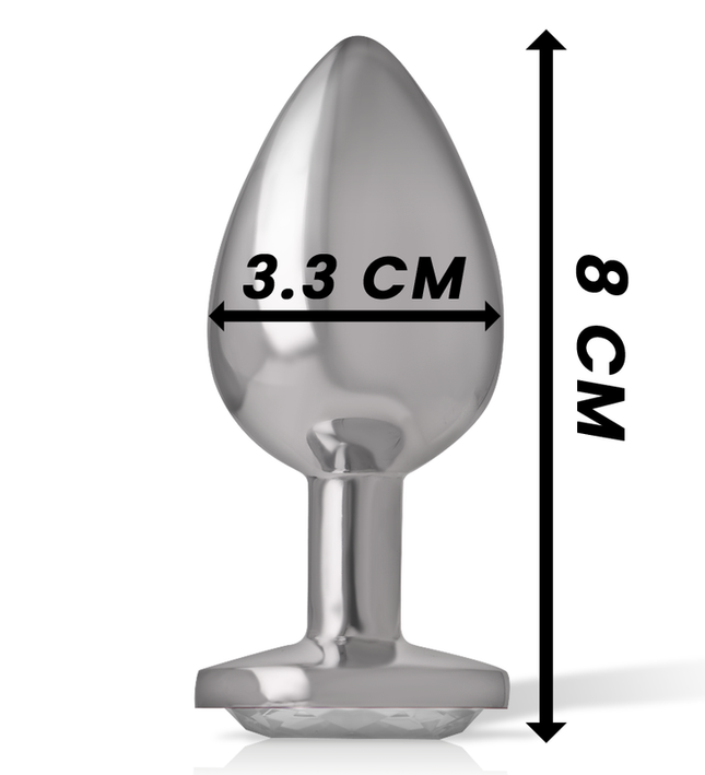 INTENSE - ALUMINUM METAL ANAL PLUG WHITE HEART SIZE M