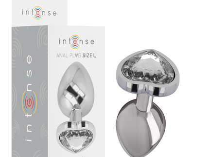 INTENSE - ANAL PLUG METAL ALUMINUM WHITE HEART SIZE L