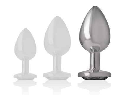 INTENSE - ANAL PLUG METAL ALUMINUM WHITE HEART SIZE L