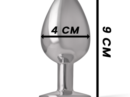 INTENSE - ANAL PLUG METAL ALUMINUM WHITE HEART SIZE L