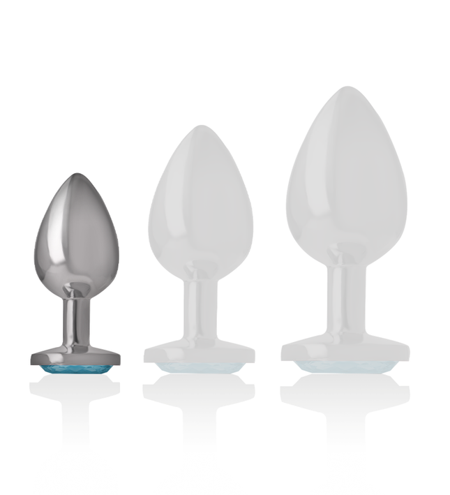 INTENSE - ALUMINUM METAL ANAL PLUG BLUE HEART SIZE S