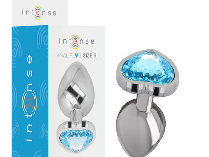 INTENSE - ALUMINUM METAL ANAL PLUG BLUE HEART SIZE S