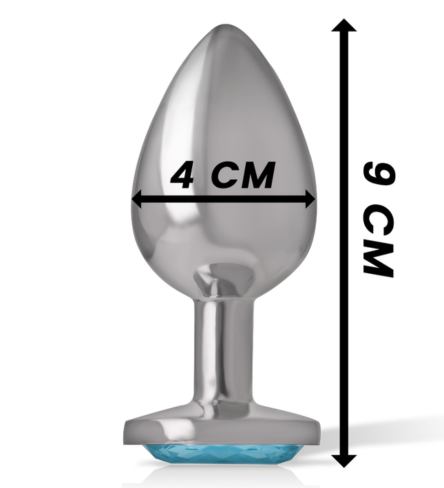 INTENSE - ALUMINUM METAL ANAL PLUG BLUE HEART SIZE L