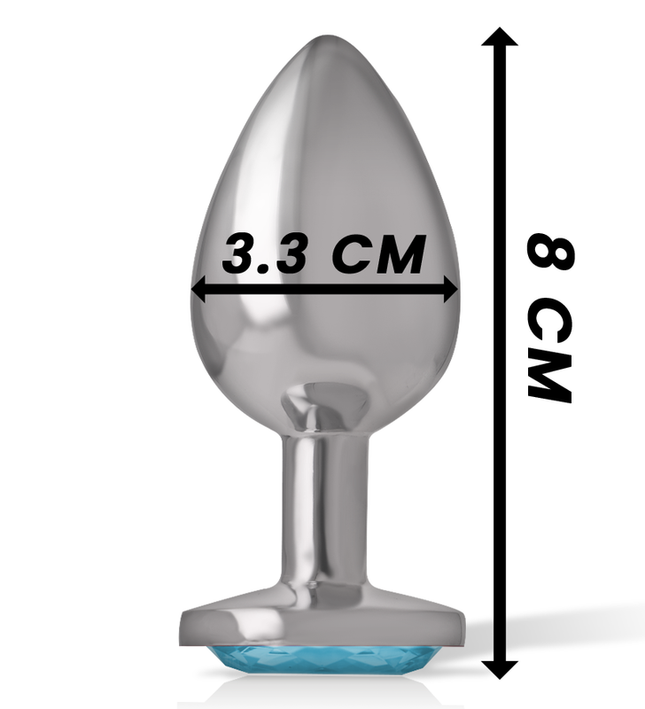 INTENSE - ALUMINUM METAL ANAL PLUG BLUE HEART SIZE M