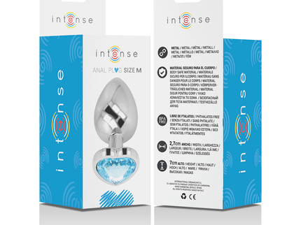 INTENSE - ALUMINUM METAL ANAL PLUG BLUE HEART SIZE M